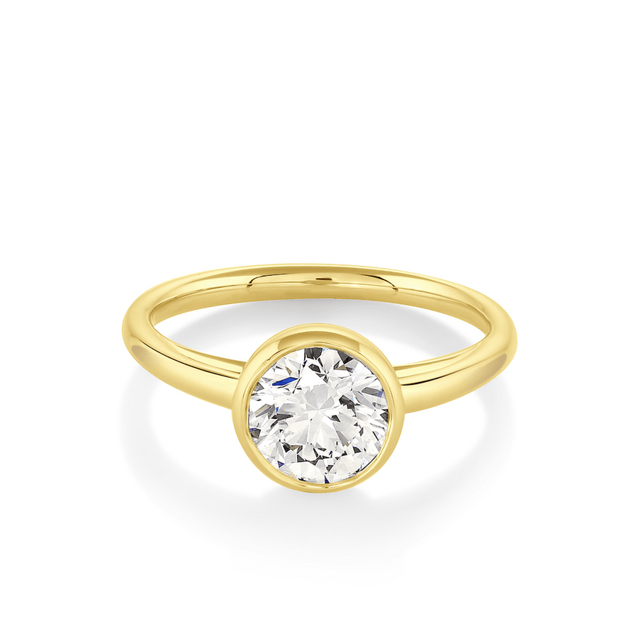 Marrow Fine Jewelry White Diamond Bezel Tessa Ring [Yellow Gold]