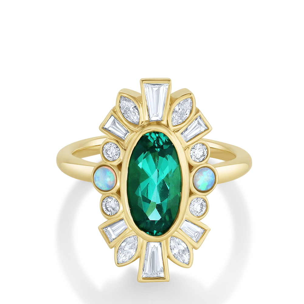 Marrow Fine Jewelry Tourmaline Opal Ballerina Ring