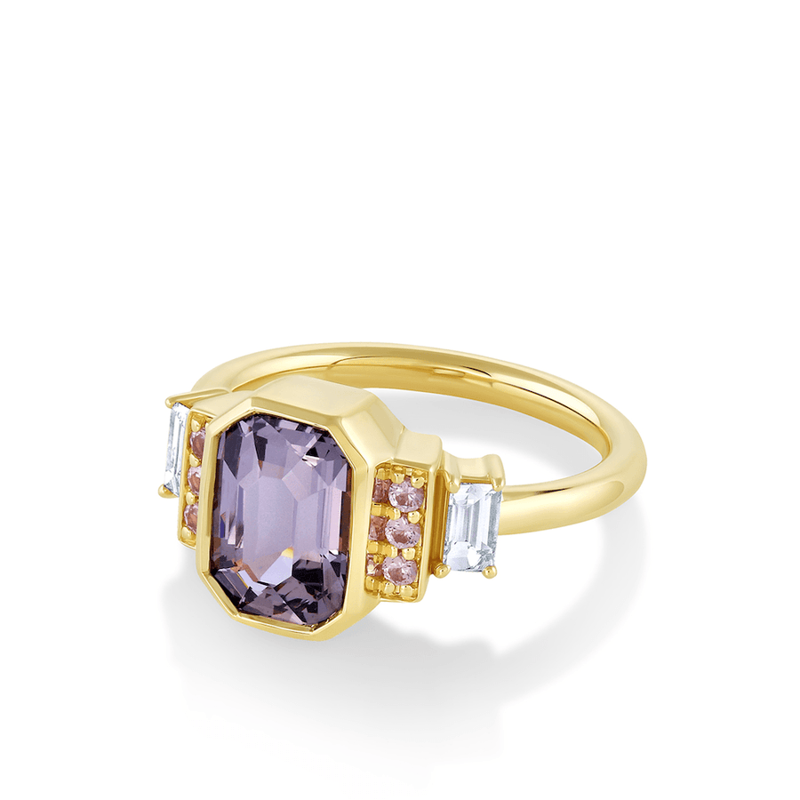 Marrow Fine Jewelry Emerald Cut Lavender Spinel Ring [Yellow Gold]