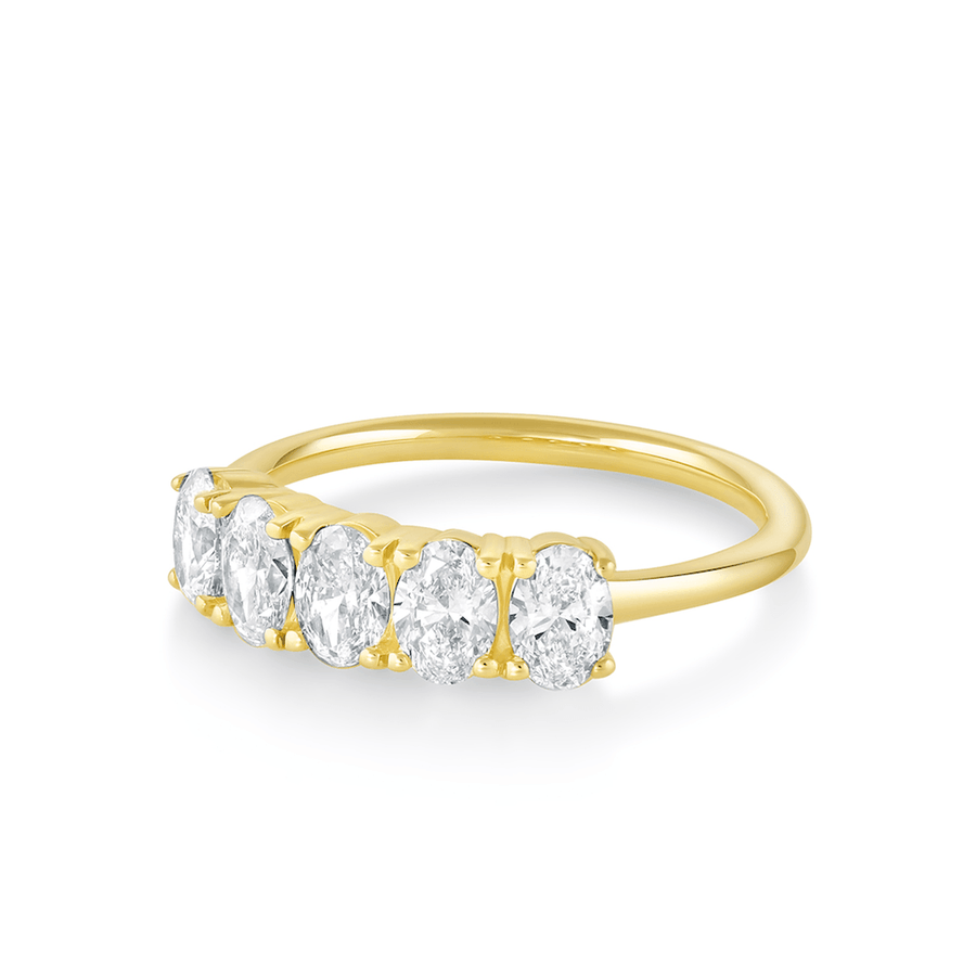 Marrow Fine Jewelry White Diamond Olivia Oval Stacking Band [Yellow Gold]