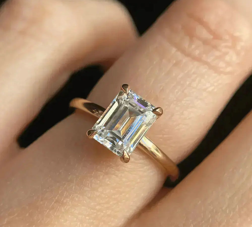 The Annette Emerald Cut Engagement Ring - Marrow Fine
