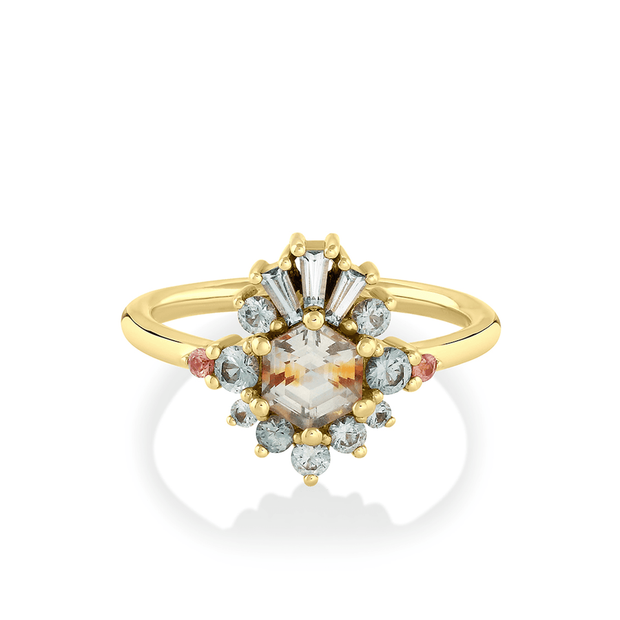 Marrow Fine Jewelry Bicolor Sapphire Hexagon Ring [Yellow Gold]