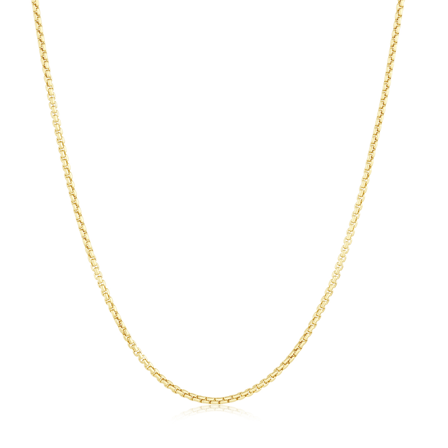 Marrow Fine Jewelry Dainty Box Chain Necklace [Yellow Gold]