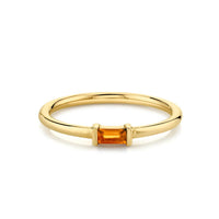 Marrow Fine Jewelry Orange Citrine November Birthstone Baguette Ring [Yellow Gold]