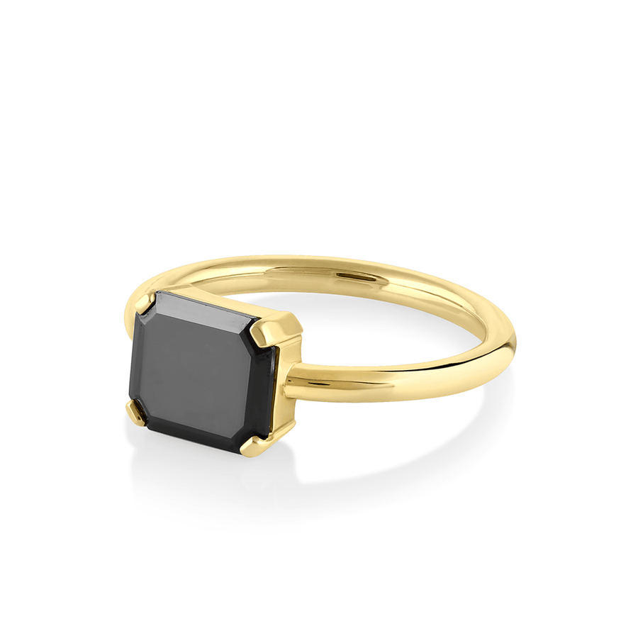 Marrow Fine Jewelry Black Diamond Emerald Cut Ring [Yellow Gold]