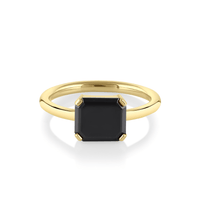 Marrow Fine Jewelry Black Diamond Emerald Cut Ring [Yellow Gold]