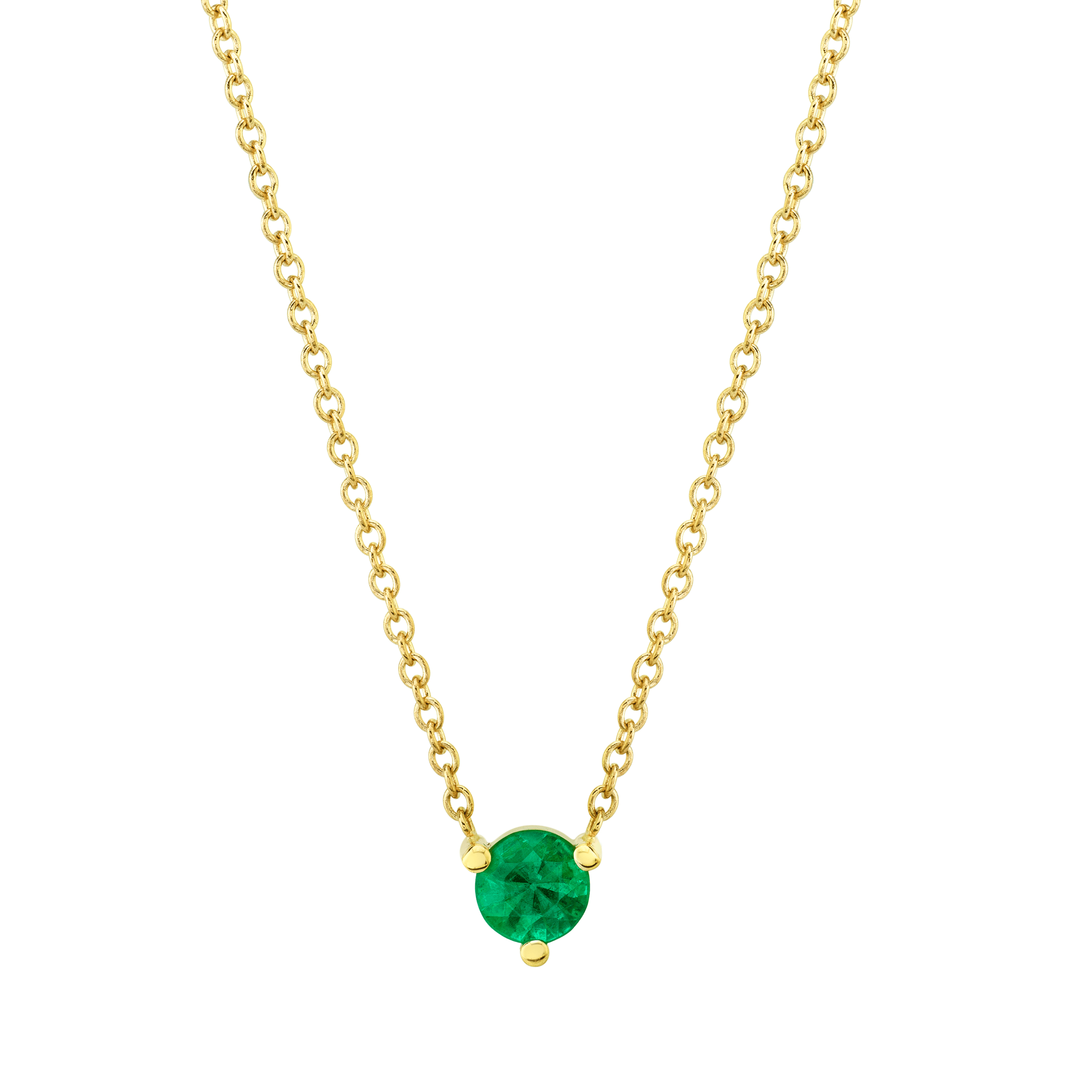 Marrow Fine Jewelry Emerald Circle Choker Dainty Chain
