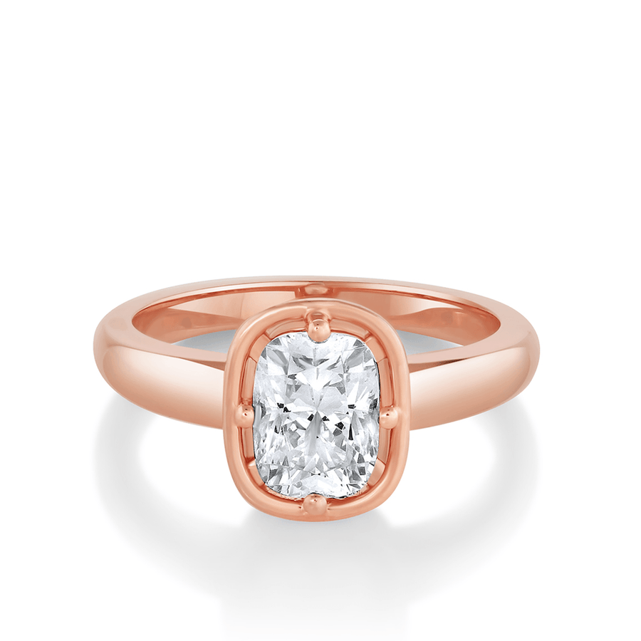 Marrow Fine Jewelry Vintage-Inspired White Diamond Engagement Ring [Rose Gold]