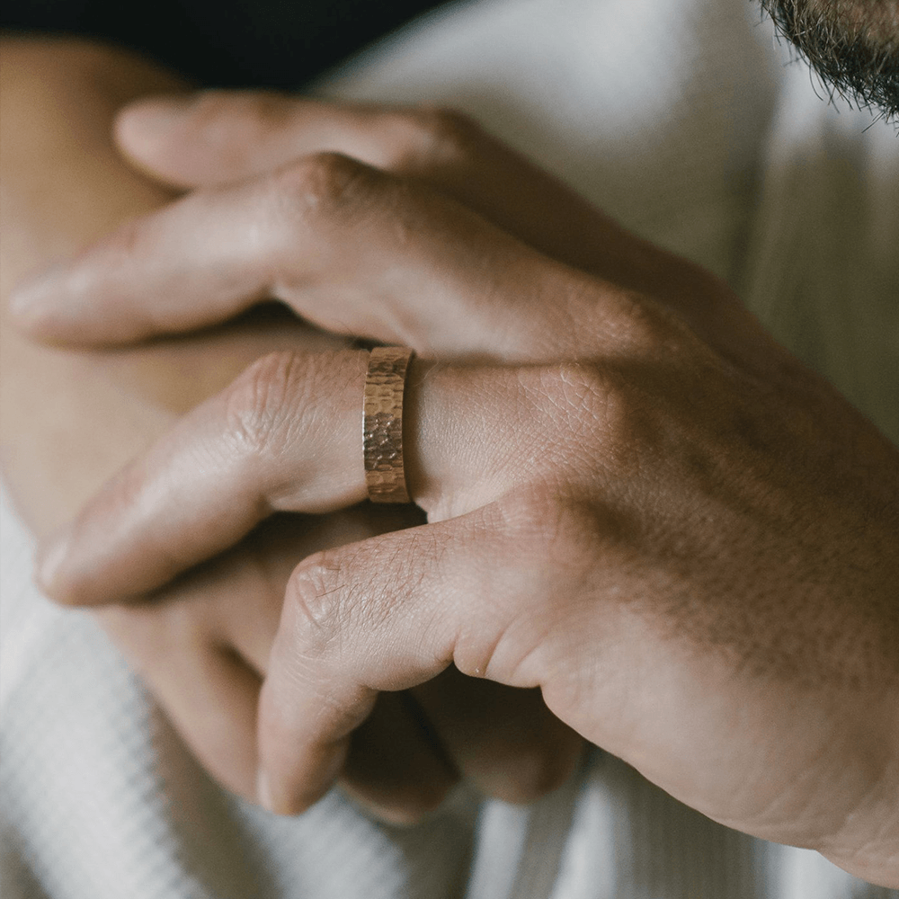 Hammered Men s Band Textured Men s Wedding Band Marrow Fine