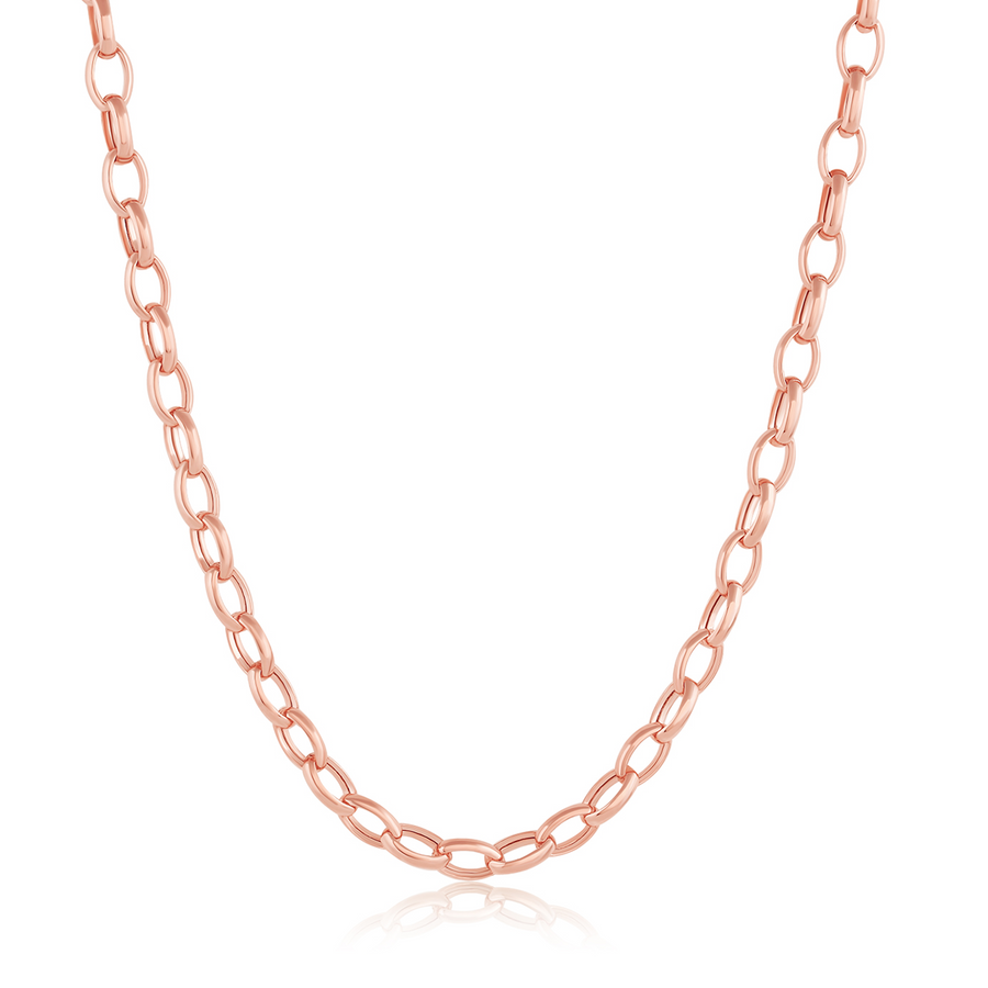 Marrow Fine Jewelry Peony Oval Chain Necklace [Rose Gold]