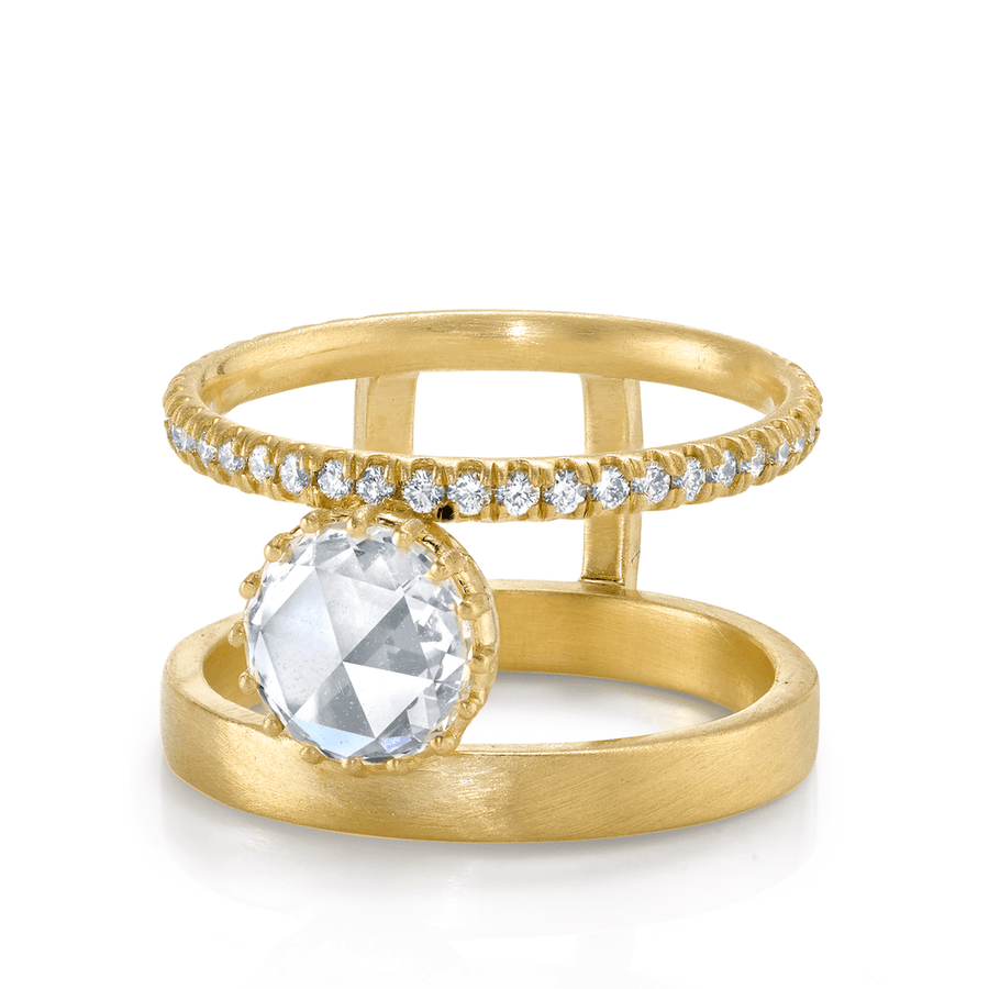 Marrow Fine Jewelry White Diamond Winter's Rose Ring [Yellow Gold]