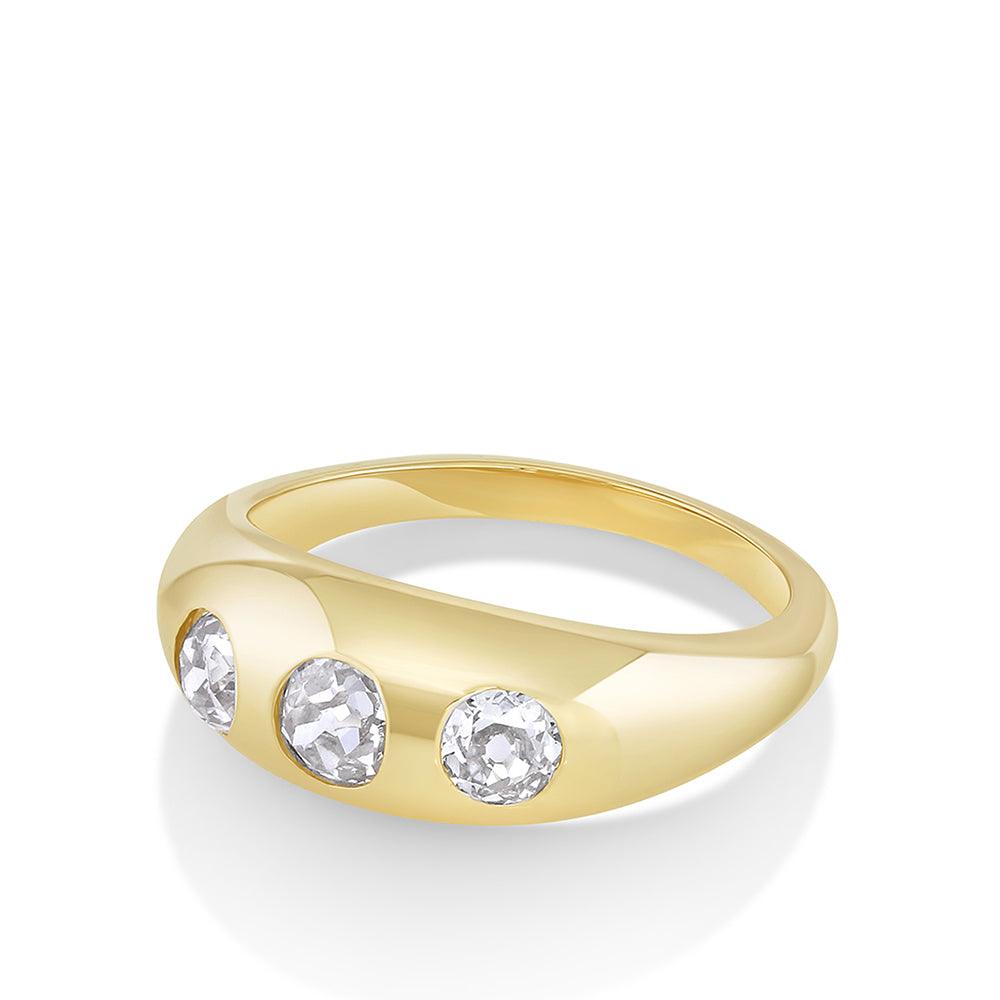 Marrow Fine Jewelry Yellow Gold Old Cut Diamond Bombe