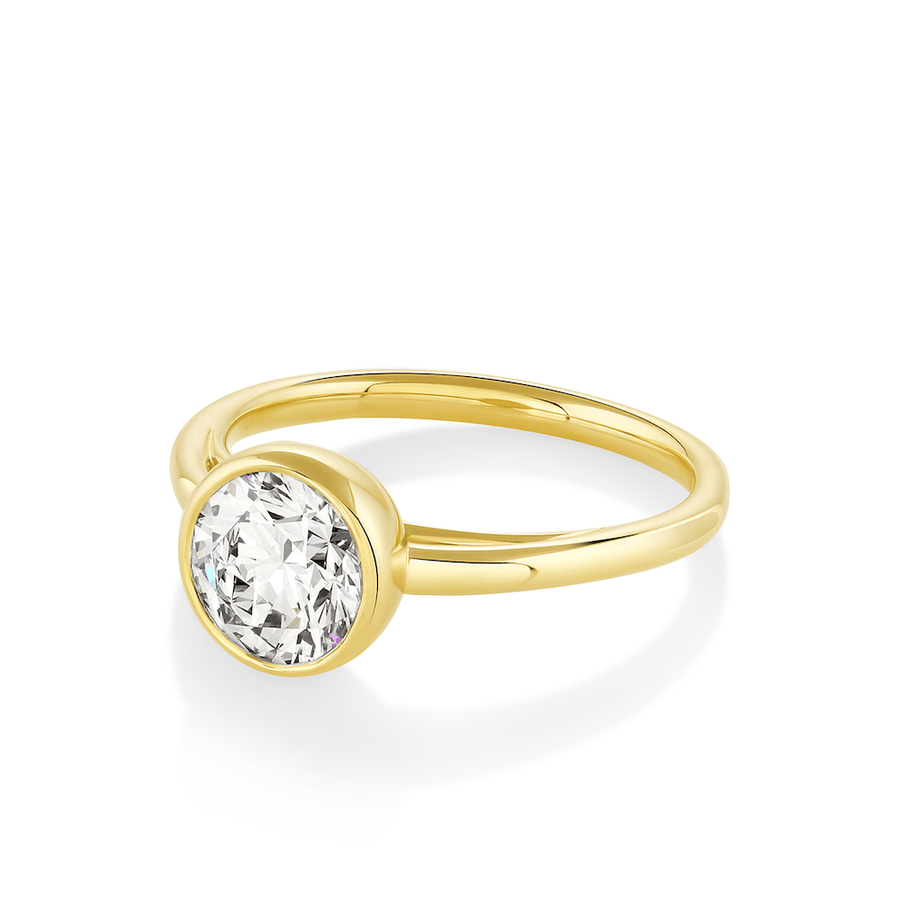 Marrow Fine Jewelry White Diamond Bezel Tessa Ring [Yellow Gold]