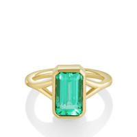 Marrow Fine Jewelry Emerald Bezel Ring [Yellow Gold]