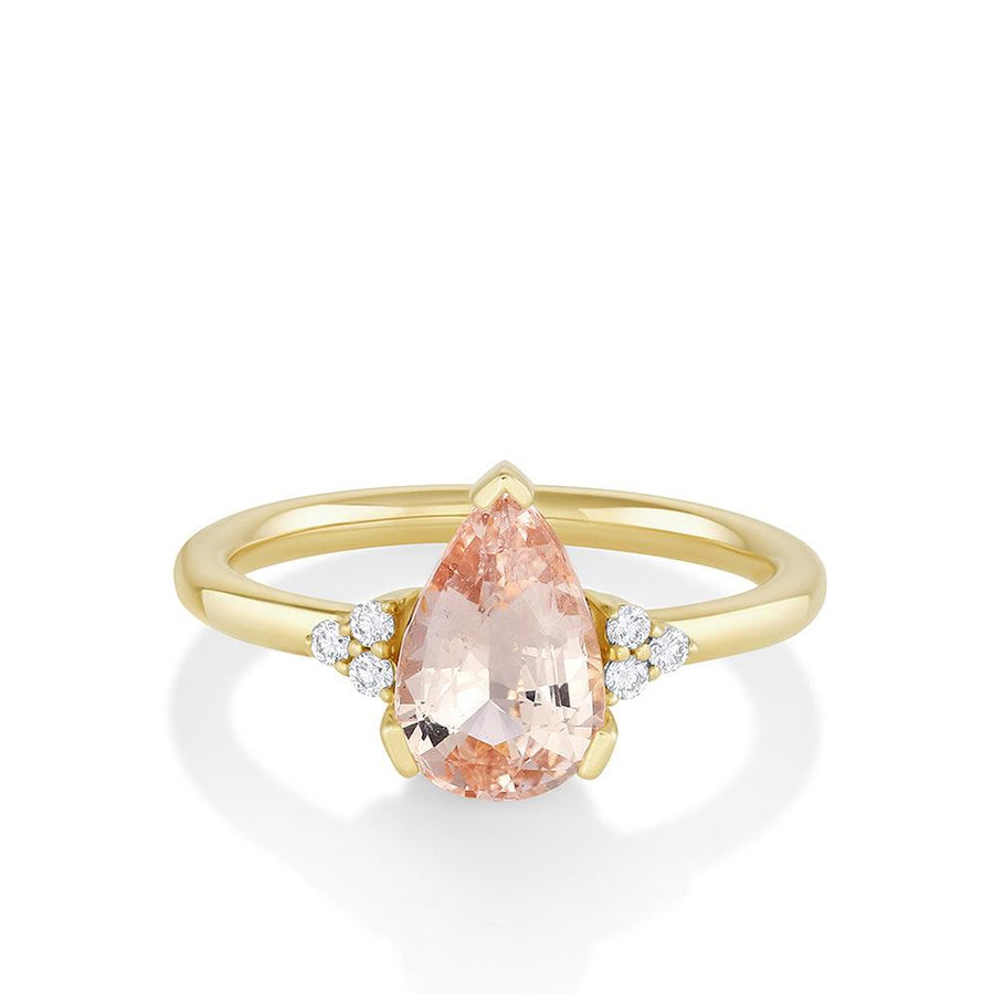 Marrow Fine Jewelry Peach Sapphire White Diamond Ring [Yellow Gold]