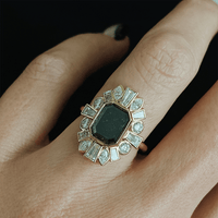 3ct Black Diamond Ballerina Ring