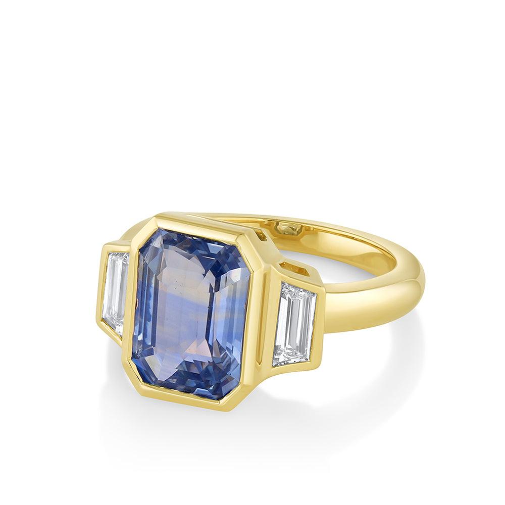 Marrow Fine Jewelry Bicolor Sapphire White Diamond Ring