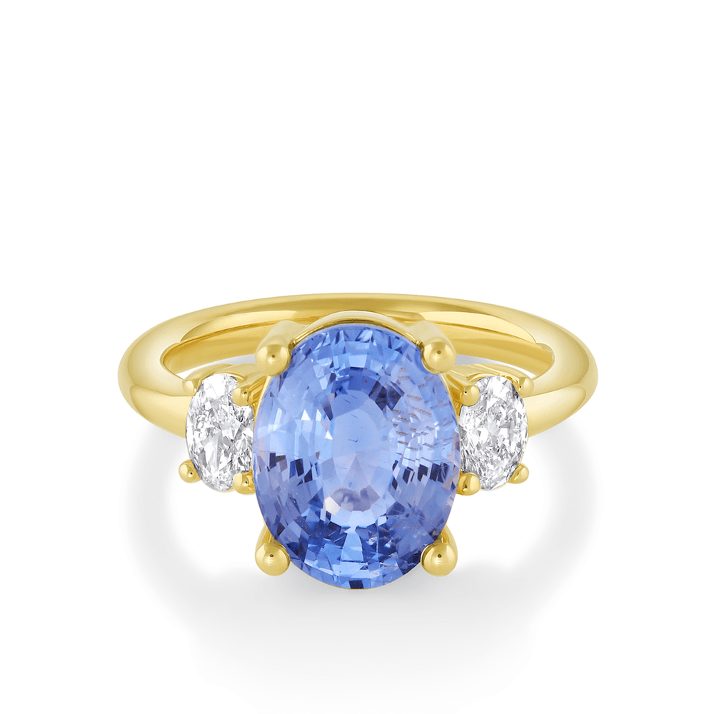 Marrow Fine Jewelry Blue Sapphire Three Stone Ring