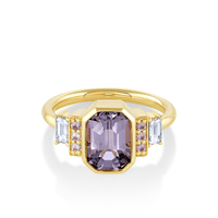 Marrow Fine Jewelry Emerald Cut Lavender Spinel Ring [Yellow Gold]