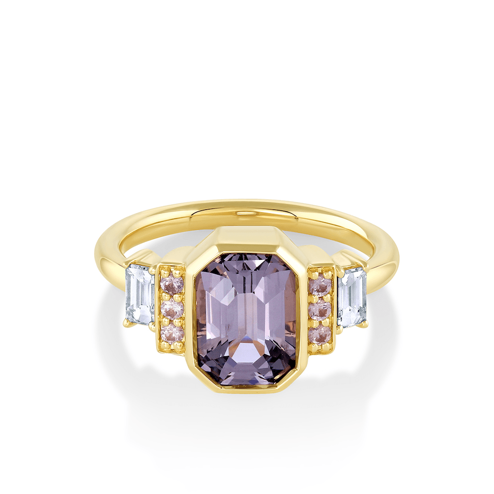 Marrow Fine Jewelry Emerald Cut Lavender Spinel Ring