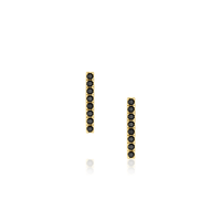 Marrow Fine Jewelry Black Diamond Pavé Bar Studs [Yellow Gold]