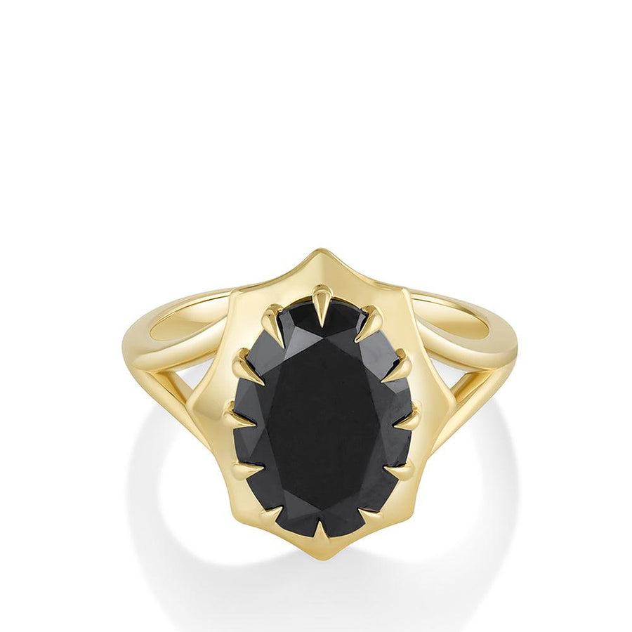 Marrow Fine Jewelry Black Diamond French Mirror Ring [Yellow Gold]