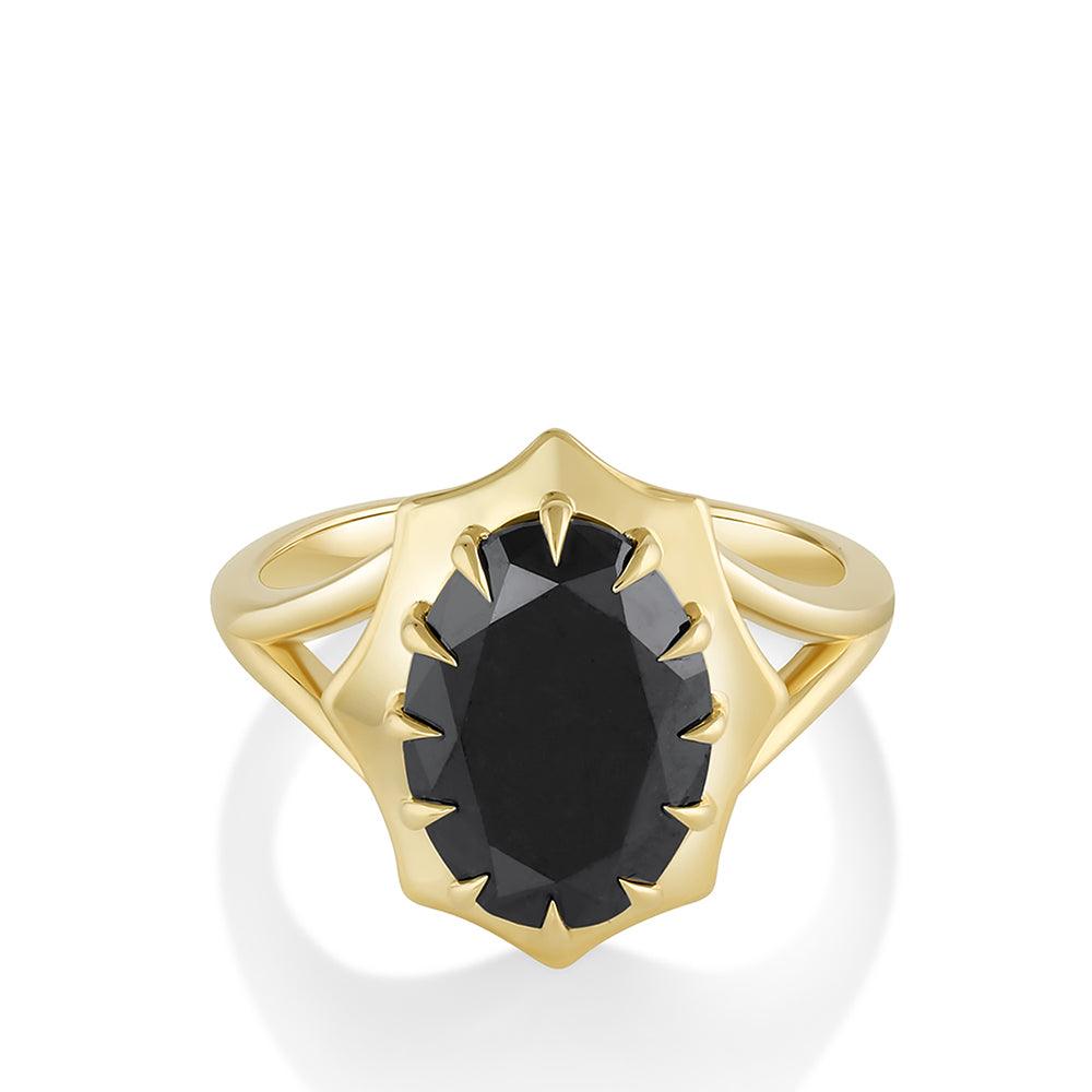 Marrow Fine Jewelry Black Diamond French Mirror Ring
