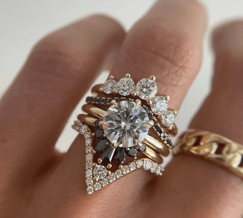 White Diamond Divine Triangle Ring - Marrow Fine