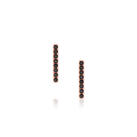 Marrow Fine Jewelry Black Diamond Pavé Bar Studs [Rose Gold]
