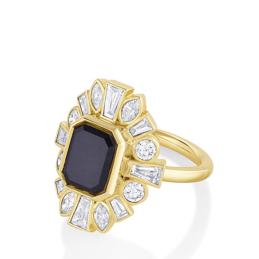 Marrow Fine Jewelry Black Diamond Ballerina Ring [Yellow Gold]