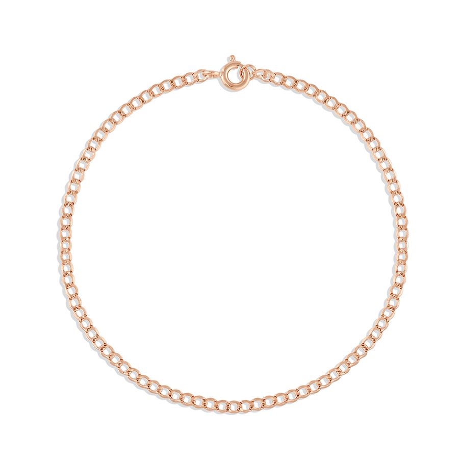 Marrow Fine Jewelry Dainty Cuban Chain Bracelet [Rose Gold]