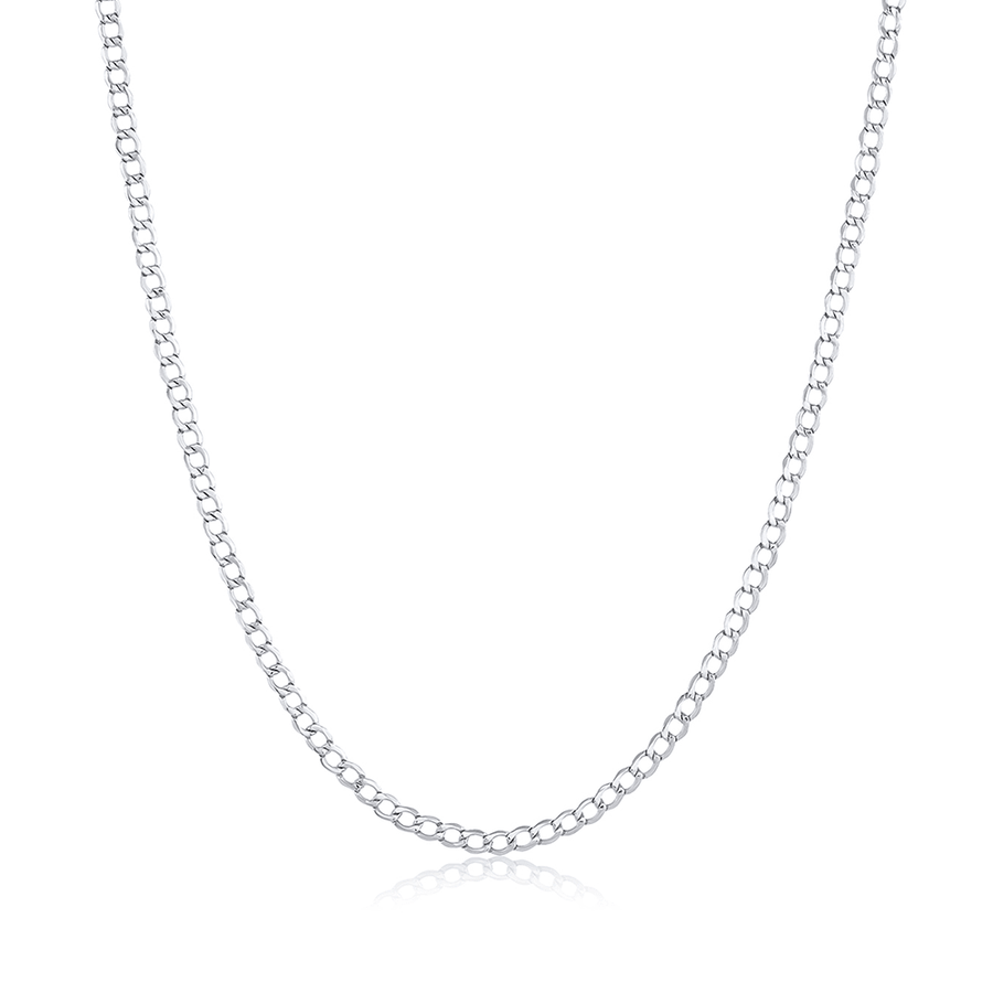 Marrow Fine Jewelry Dainty Cuban Chain Necklace [White Gold]