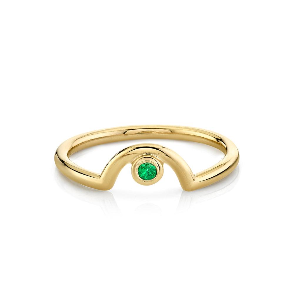 Marrow Fine Jewelry Emerald Arch Birthstone Ring