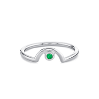 Marrow Fine Jewelry Emerald Arch Birthstone Ring [White Gold]