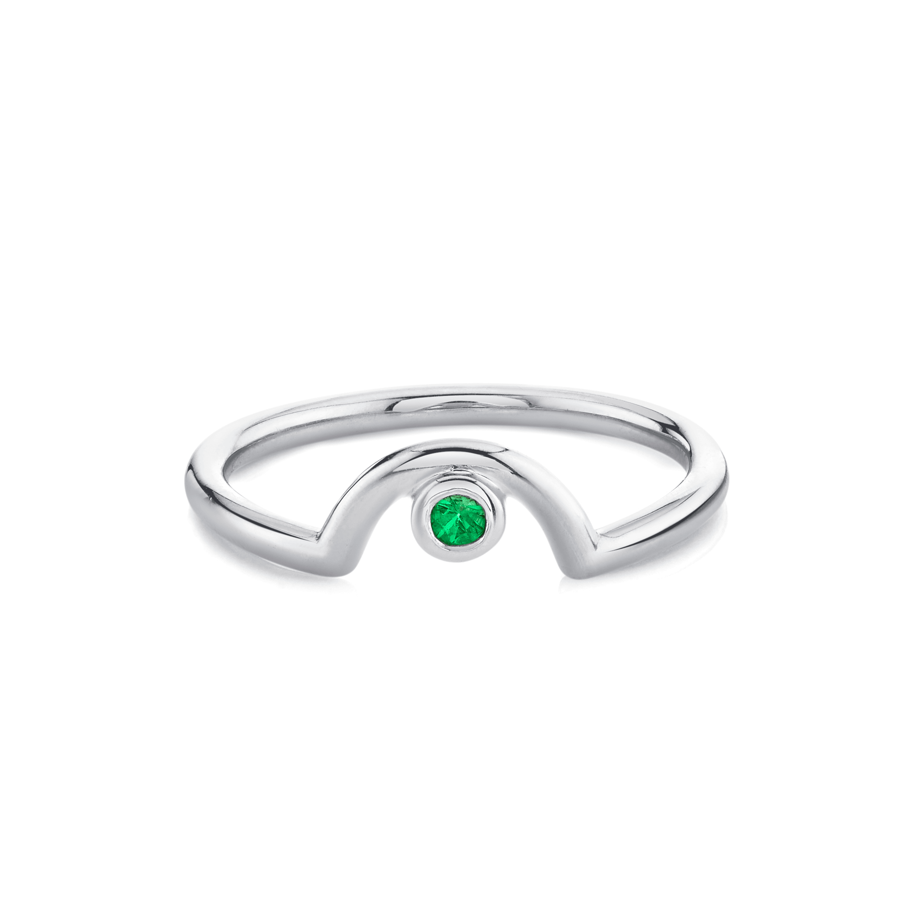 Marrow Fine Jewelry Emerald Arch Birthstone Ring