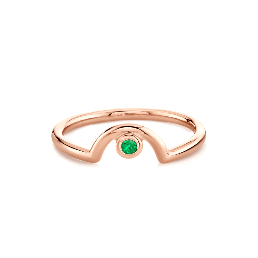 Marrow Fine Jewelry Emerald Arch Birthstone Ring [Rose Gold]