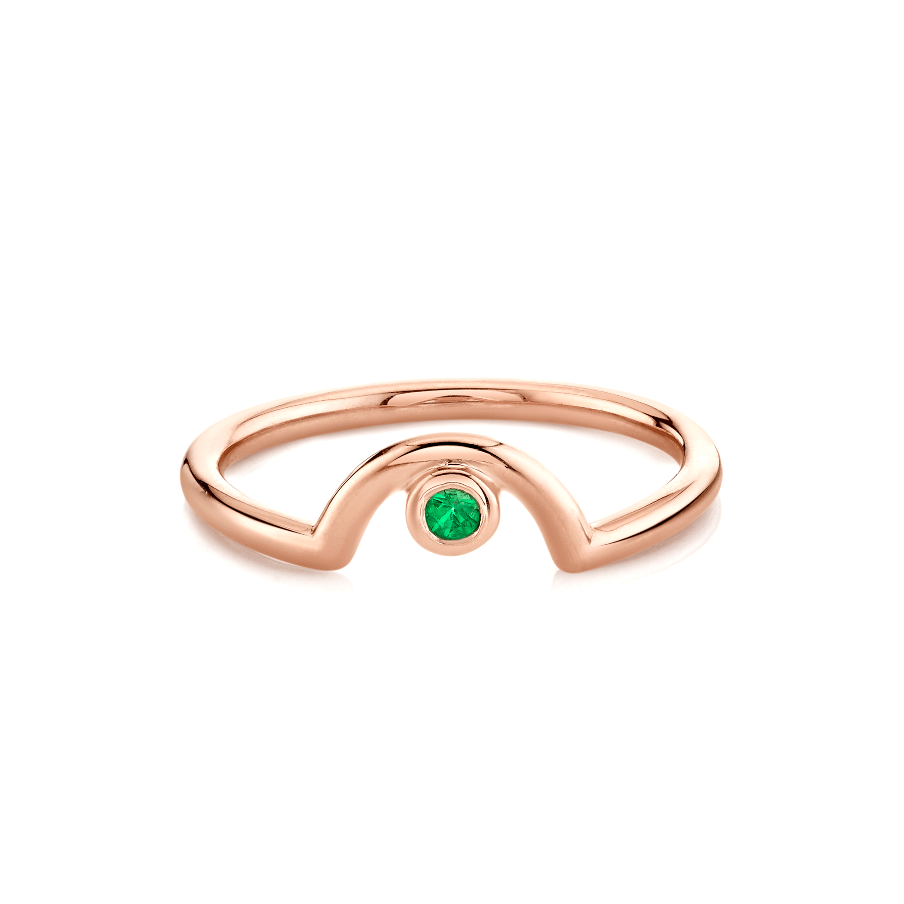 Marrow Fine Jewelry Emerald Arch Birthstone Ring