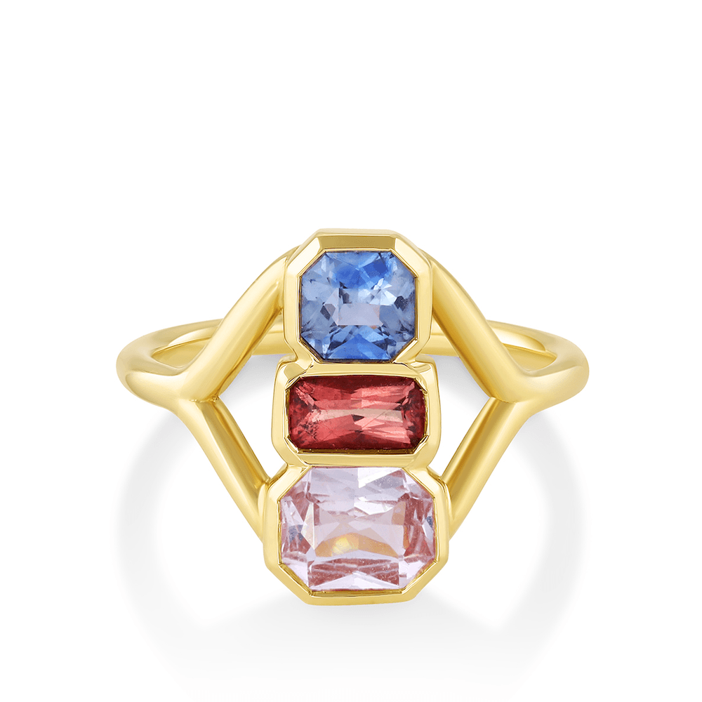 Marrow Fine Jewelry Finding Pennies Pink Blue Umba Sapphires Ring
