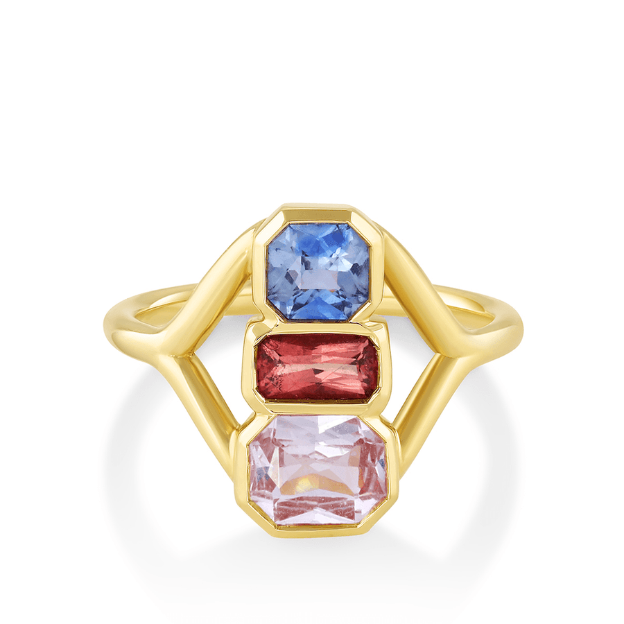 Marrow Fine Jewelry Finding Pennies Pink Blue Umba Sapphires Ring [Yellow Gold]