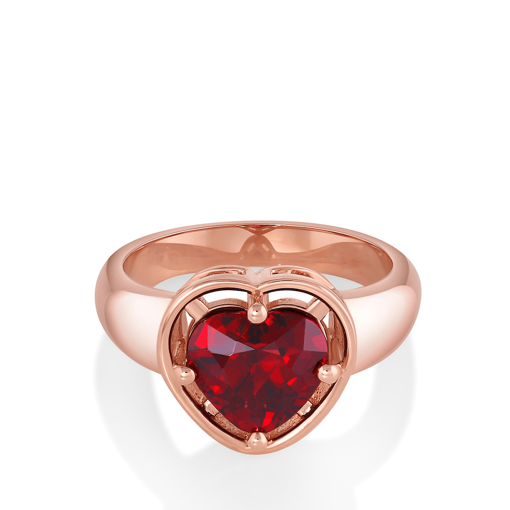 Marrow Fine Jewelry Garnet Heart Georgia Ring