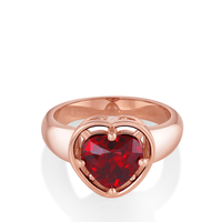 Marrow Fine Jewelry Garnet Heart Georgia Ring [Rose Gold]