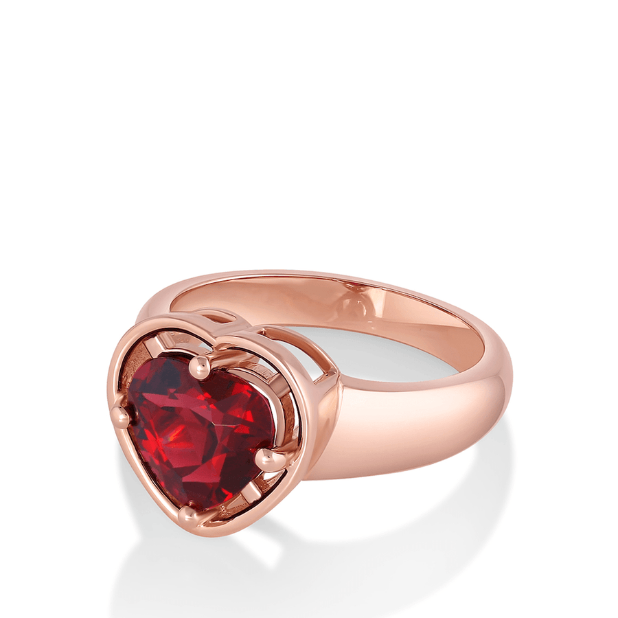 Marrow Fine Jewelry Garnet Heart Georgia Ring [Rose Gold]