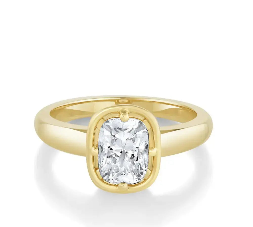 Marrow Fine Jewelry Vintage-Inspired White Diamond Engagement Ring [Yellow Gold]