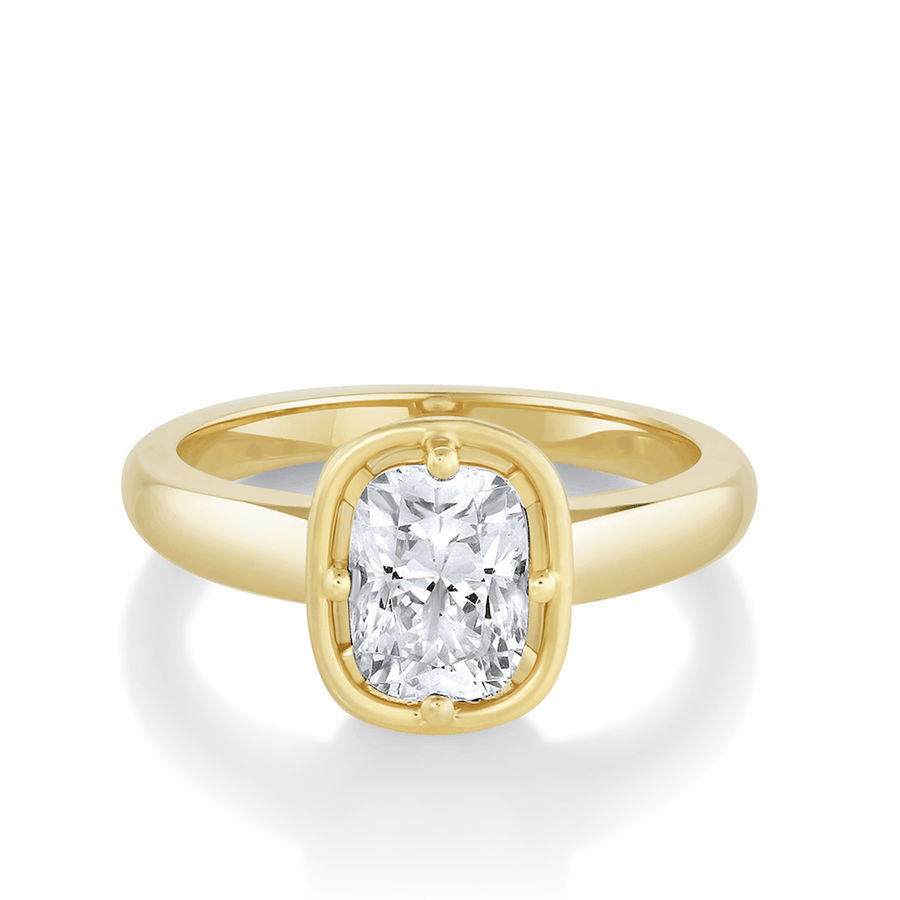 Marrow Fine Jewelry Vintage-Inspired White Diamond Engagement Ring [Yellow Gold]