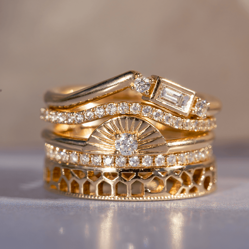 Vintage Lace Band  Bespoke Gold Wedding Band – Marrow Fine