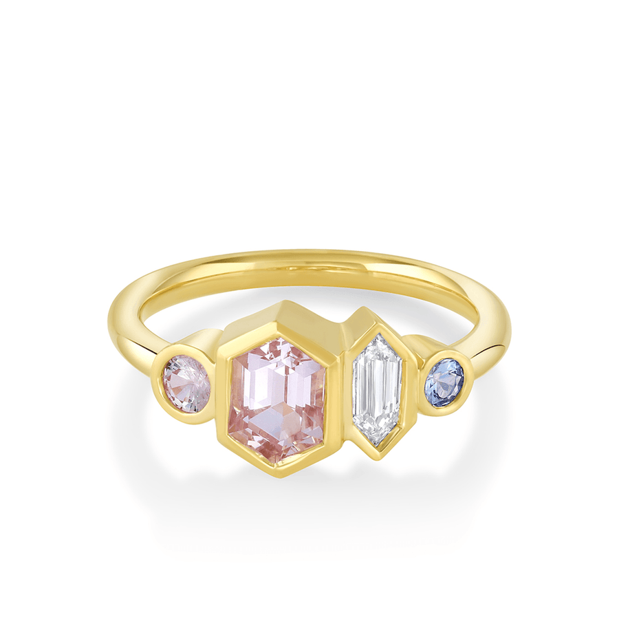 Marrow Fine Jewelry Sapphire & Diamond Linear Ring [Yellow Gold]