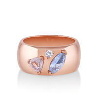 Marrow Fine Jewelry Sapphire Inlay Rounded Cigar Band [Rose Gold]