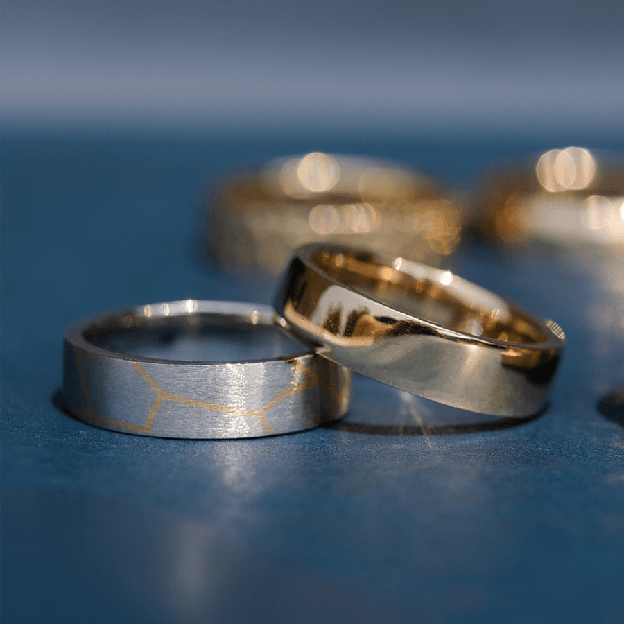 Marrow Fine Jewelry Kintsugi Pottery Inspired Men's Wedding Band