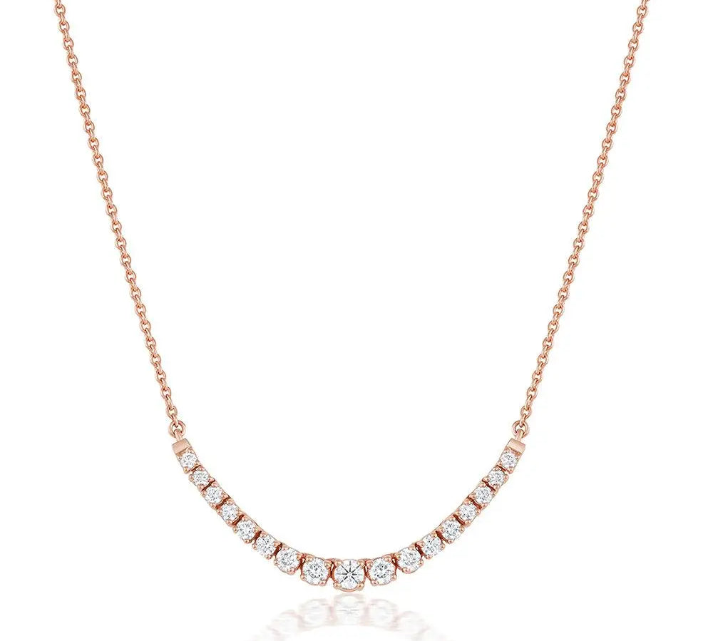 Naomi White Diamond Graduated Necklace [Rose Gold]