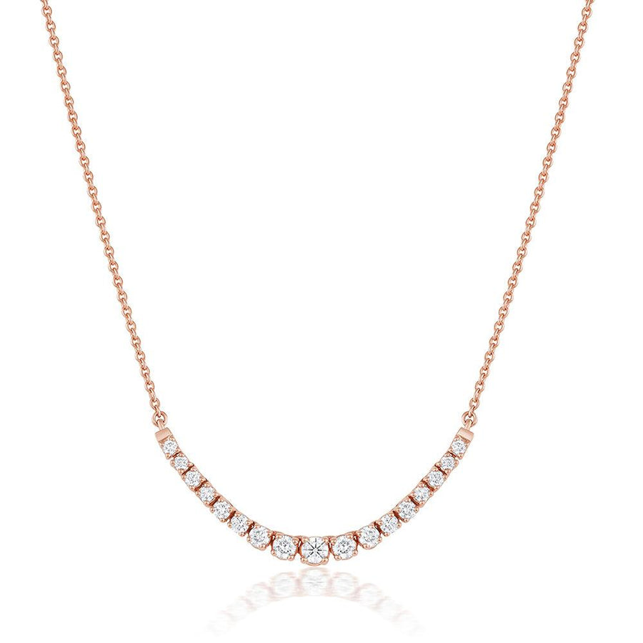 Naomi White Diamond Graduated Necklace [Rose Gold]